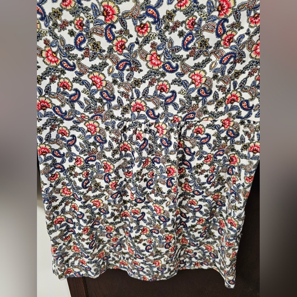 Boden Ruffle Neck Corduroy Dress Floral 14R - Picture 10 of 12